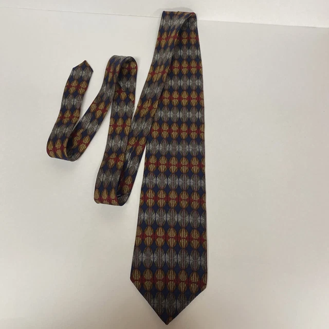 HARVE BENARD Neck Tie By Benard Holtzman Men’s 100% Silk Hand Made Blue Gold T18