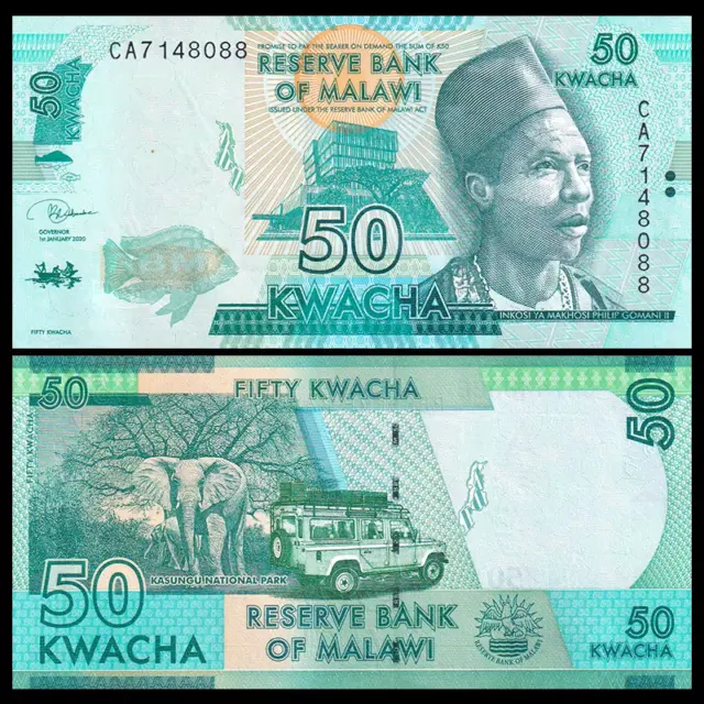 Malawi 50 Kwacha, 2015, P-64b, UNC, Banknotes, Original