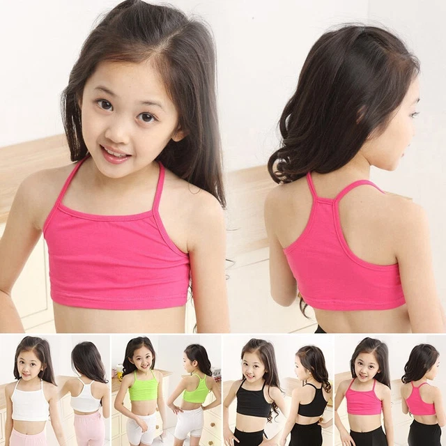 Nuova Estate Bambini Ragazza Canotta Top Camicetta Casual Corto Reggiseno Età