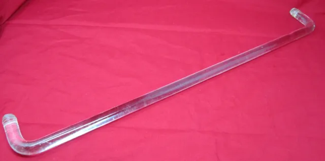 Towel Bar Clear Glass 25.25" L .75" Diam Art Deco 1920's Rod Only No Mounting HW