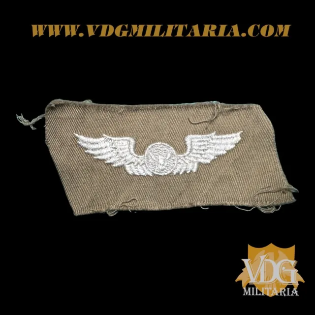 WW2 WWII US Army Air Force Air Crew Khaki Cloth Wings Insignia Badge #Y461