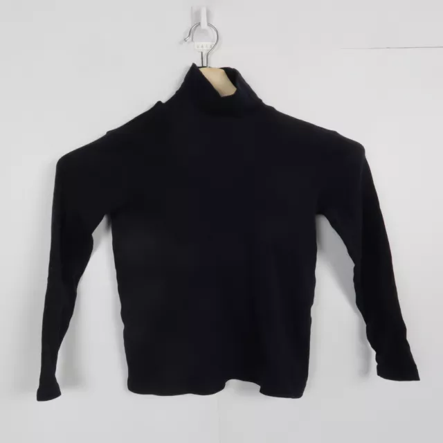 Zara Kids Knit Sweater Size 7 Navy Blue Turtleneck Pullover Jumper