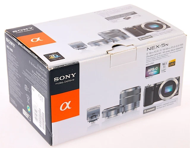 SONY NEX-5N DIGITAL camera Double lens Kit NOS-MINT-NEW w/ 16mm