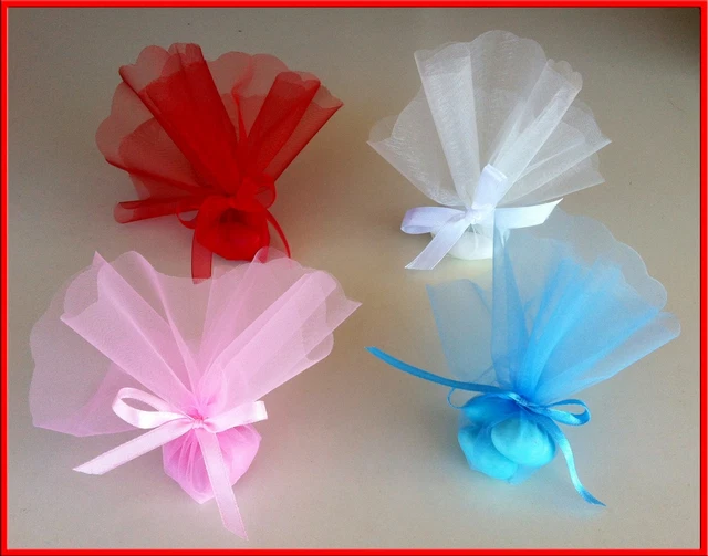 Sacchetto Portaconfetti Bianco Tulle-L. Tropical-Ad Emozioni - Bomboniere La Violetta - 5