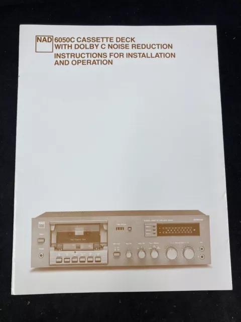 Nad Model 6050C Stereo Cassette Deck Operating Instructions