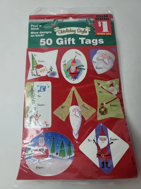 Estilo navideño 50 unidades peel 'n stick etiquetas regalo de Navidad Santa nieve
