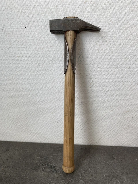 Ancien Outil Marteau Horloger ? Deco Manche Bois Rond Vintage