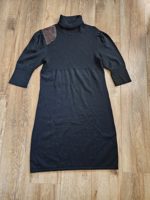 Vintage Ralph Lauren Rugby 100% Merino Wool Sweater Dress Women's L Sheath