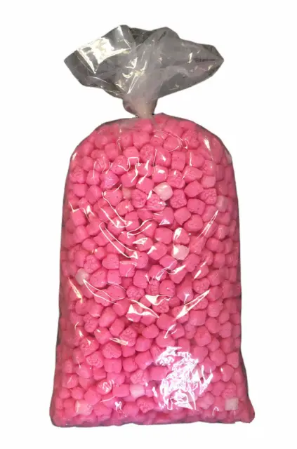 Funpak Packing Peanuts Pink Heart Shape 1.5 Cu Ft Bag Compostable Biodegradable