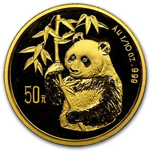 1995 China 1/10 oz Gold Panda Small Date BU (Sealed) - SKU#13413