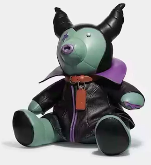 Disney X Coach Maleficent Collectible Bear - Leather Plush - Style No. CC572 NEW
