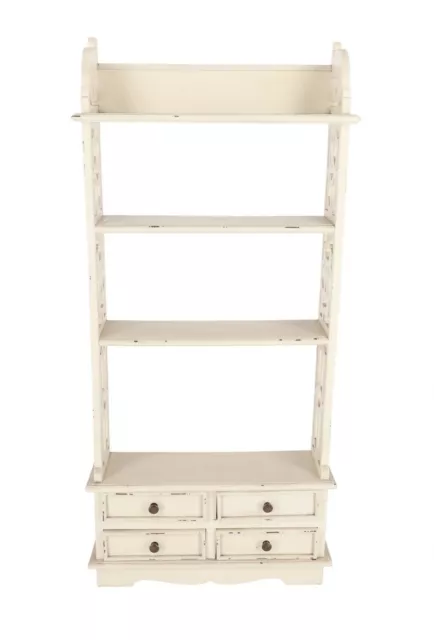 Etagere Libreria In Legno Piattaia Mogano 4 Cassetti Bianco Anticato