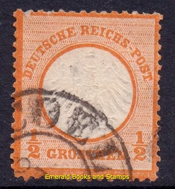 EBS German Empire 1872 ½ Groschen - kleiner Brustschild Michel 3 Used cv $84 (u4