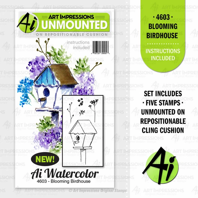 Stempel "Blooming Birdhouse" Art Impressions, Vogelhaus, WaterColor mini Serie