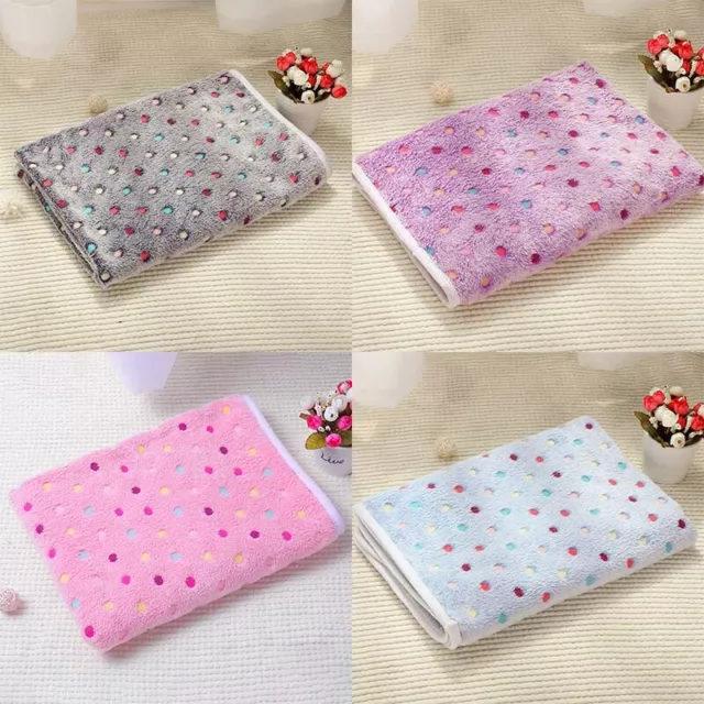 Soft Flannel Thickened Pet Fleece PadP Blanket Bed Mat For Puppy Warm Cozy JP