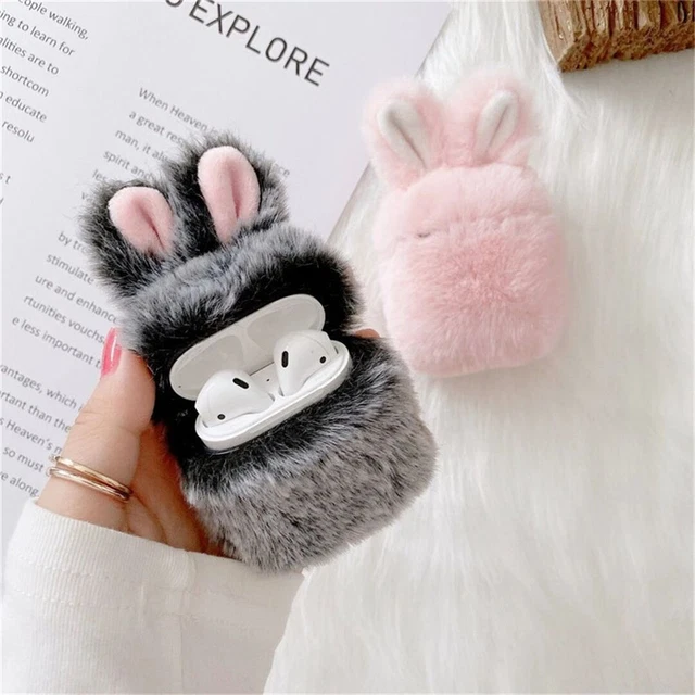Oreille de lapin Protecteur Couvercle de boîte Peluche For AirPods 1/2 Pro
