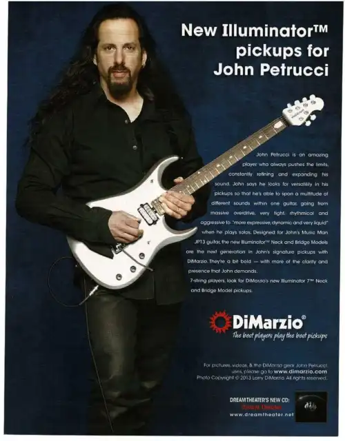 2014 DiMARZIO Iluminator Electric Guitar Pickups JOHN PETRUCCI magazine ad