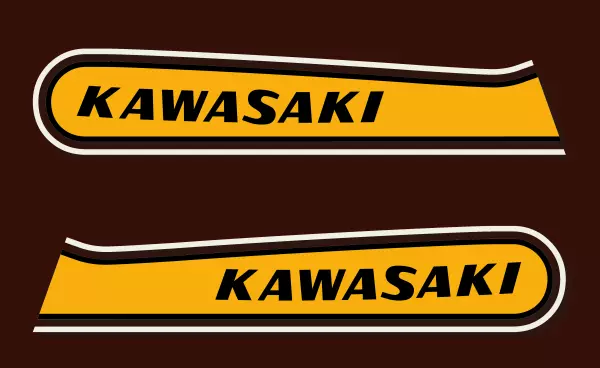 KAWASAKI 750 H2B 1974 - Stickers decals carrosserie - Candy Brown