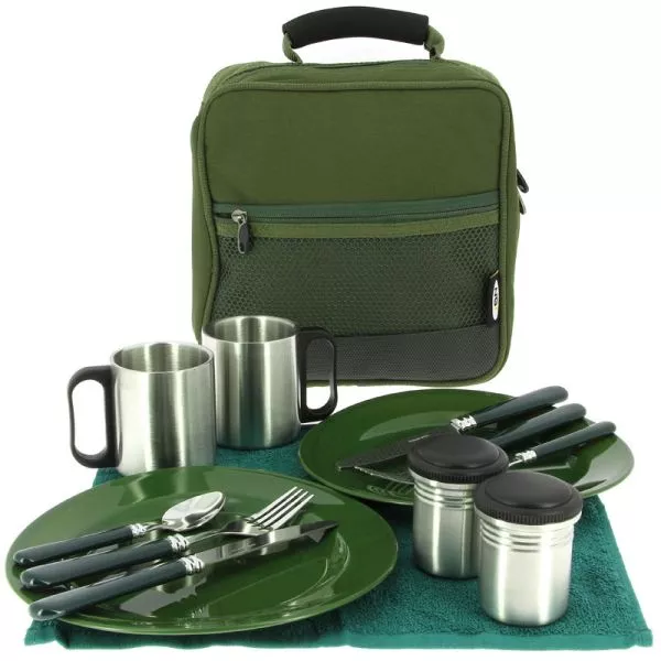 XXL Foodbag Set 2 Personnes Sessionbag Sac de Coutellerie Dîner Essentasche