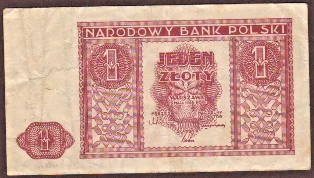 POLAND   1 Zloty  1946