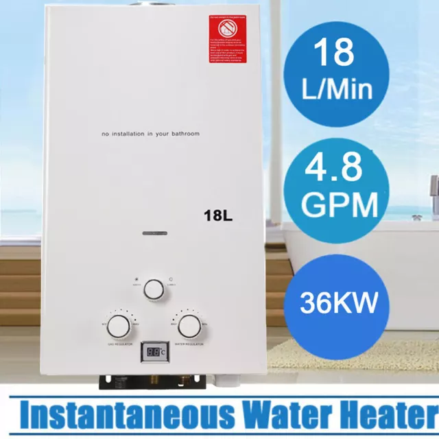 18L Instant LPG Portable Gas Hot Water Camp Shower Heater Tankless Boiler