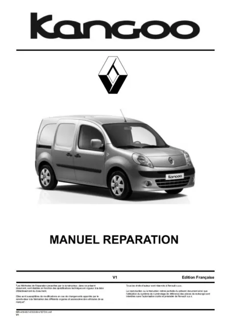 Manuel Atelier Entretien Réparation Technique Maintenance Renault Kangoo 2 - Fr