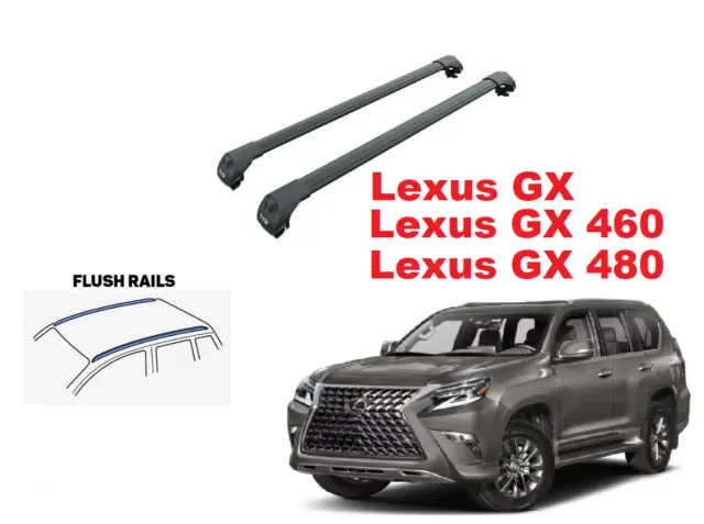 For Lexus GX 460 2010-2021 Roof Rack Cross Bars  Rail Cargo Carrier BLACK