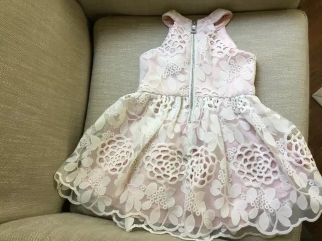 Bardot Junior Pink Lace with Flowers Girls Dress 12-18 months 2