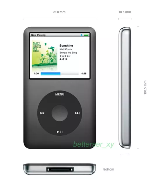 Sellado nuevo iPod Classic 7 Gen 160GB negro (último modelo) ~ garantía +regalos 2