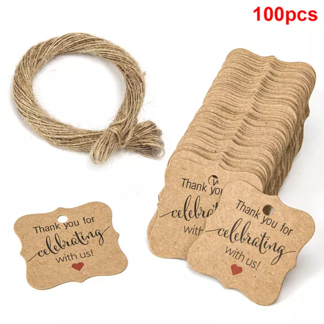 100pcs Thank You Tags Personalised Wedding Favour Guest Labels For Celebration