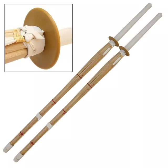 44" Pair of Kendo Shinai Bamboo Katana Practice Training Sword Sparing Japanese