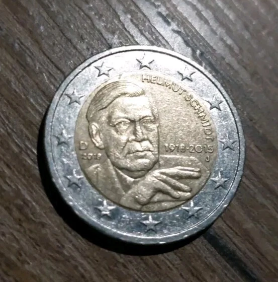 2 Euro Münze Helmut Schmidt 1918 Bis 2015 Wert 2 EURO COIN Helmut Schmidt 1918-2015 2018 "J" Very Rare + Misprint £539