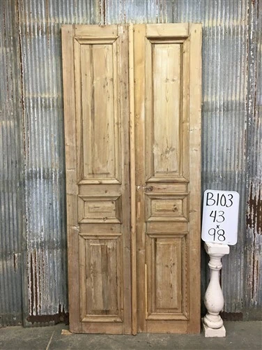 Antique French Double Doors (43x98) Thick Molding European Doors B103