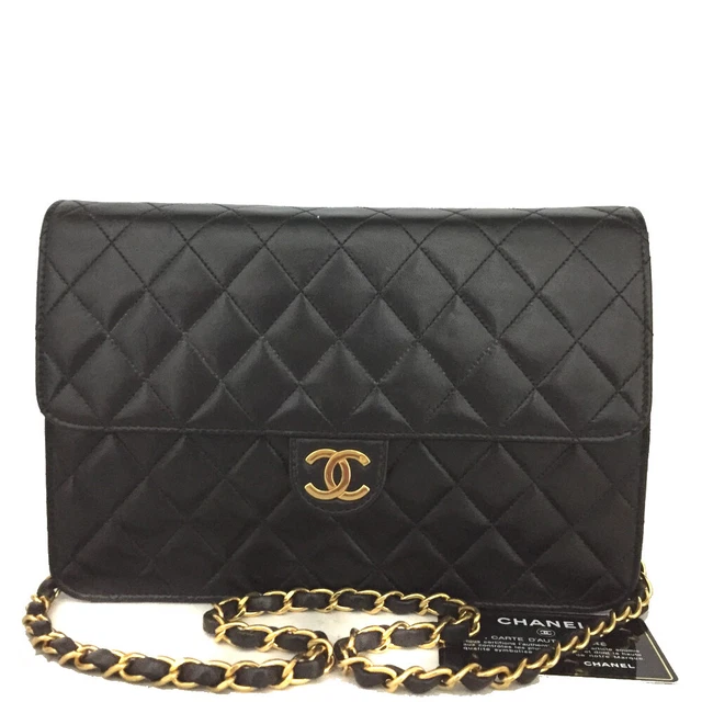 Vintage CHANEL Quilted Matelasse 25 Push Lock Lambskin Chain Shoulder Bag/4J0167
