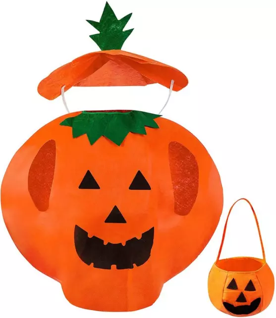 Calabaza Disfraz Niños Adultos Novedad Naranja de Halloween Fiesta Conjunto