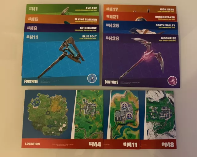 Fortnite Panini Trading Cards - SERIES 2 - Bundle Of Harvesting Tools & Maps