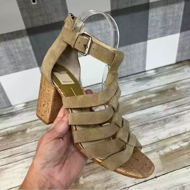 Dolce Vita Woven Braided Suede Heeled Sandal Woman Size 8 1/2