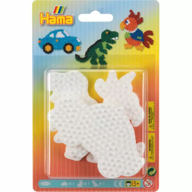 Hama Bügelperlen Blister Stiftplatten 3er Set Auto Dinosaurier Papagei Zubehör