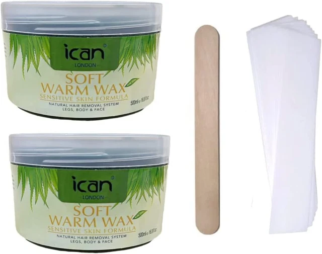 Kit de cera cálida ican London aloe vera para depilación facial, piernas y vello corporal...