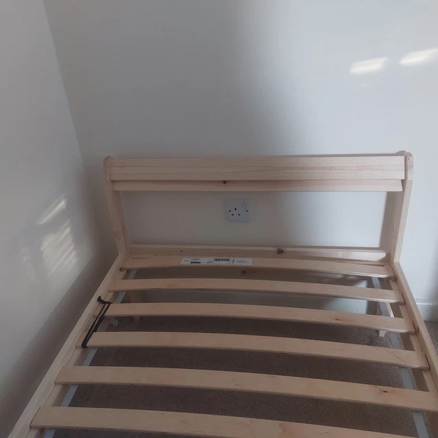 IKEA SINGLE BEAUTIFUL natural solid wood "Neiden" bed frame, slated bed