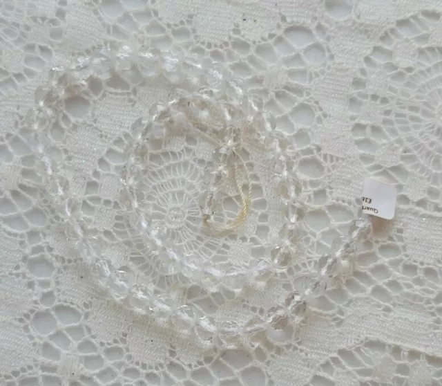7mm Round Quartz Faceted Beads Approx 14"