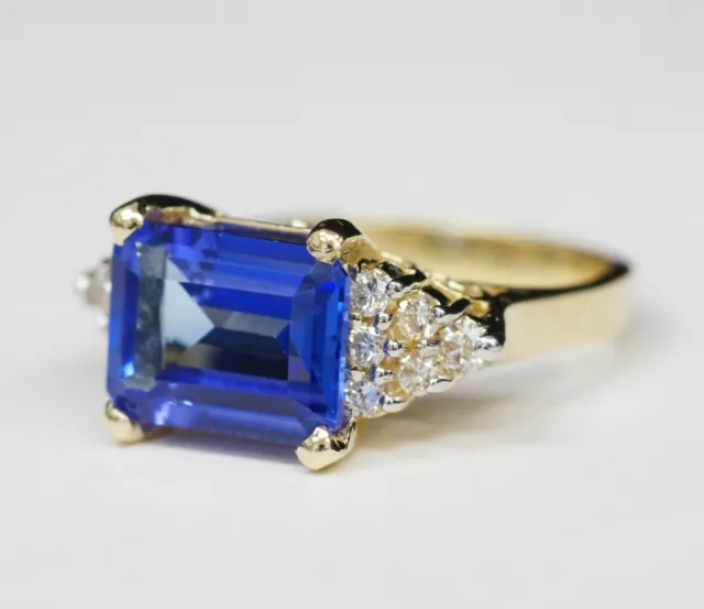 Le Vian LeVian Blueberry Tanzanite & 1/4 CTW Diamonds Ring 14K Yellow Gold