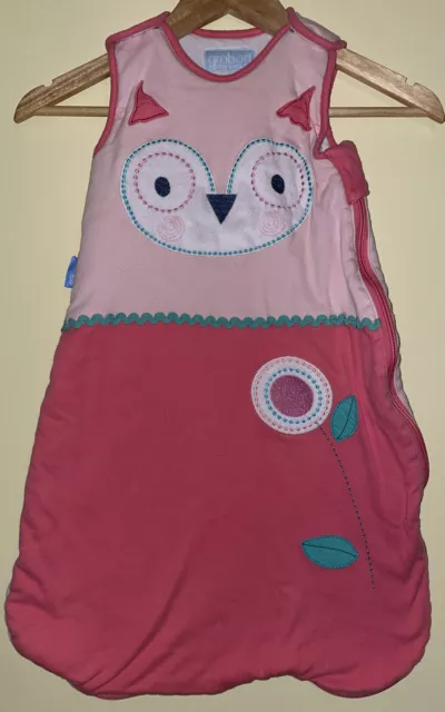 Grobag company baby girls pink owl design 0-6 months 2.5 tog sleeping bag