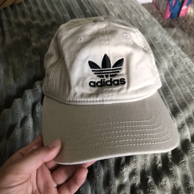 Adidas Men's tan Beige Baseball Hat Cap Adjustable Cotton Classic Staple