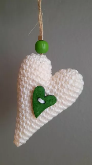 Schlüsselanhänger Herz gehäkelt Geschenk Anhänger Amigurumi Deko Landhaus Shabby