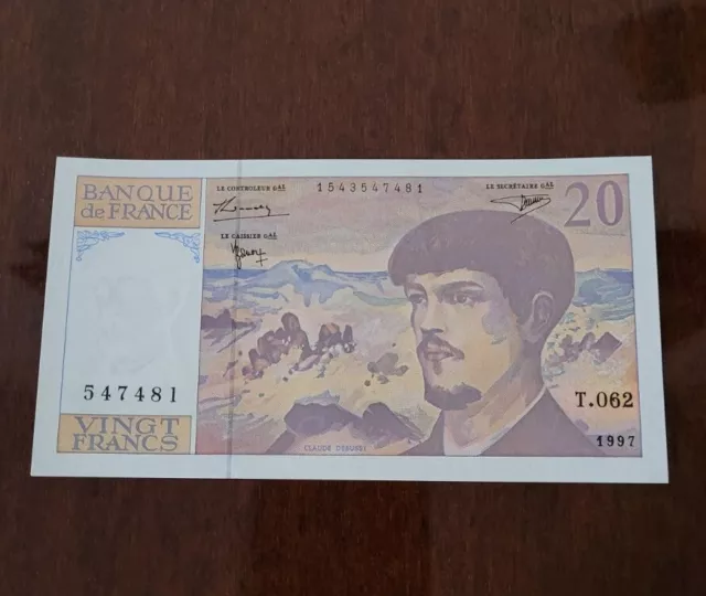 Billet Vingt 20 Francs Claude DEBUSSY 1997 Neuf Collection Banque France T.062