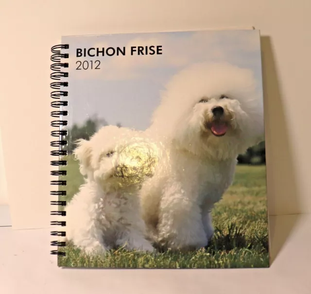 2012 Bichon Frise Desk Spiral Bound Calendar Brown Trout Publishers Unused