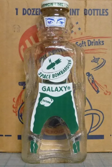 "Green" Galaxy "SPACE BOMBARDIER" Syrup Bottle Bank Empty 1953 Mint Space Foods
