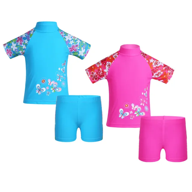 Maillot de bain corps entier enfant fille bébé flamant rose deux pièces UV50 + maillot de bain maillot de bain