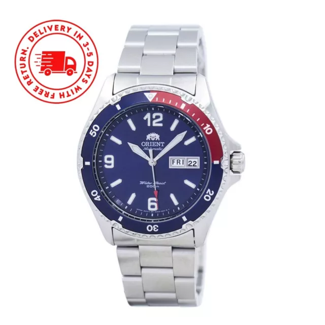 Orient Mako II Automático Esfera Azul Pepsi Bezel FAA02009D9 Reloj Hombre 200M